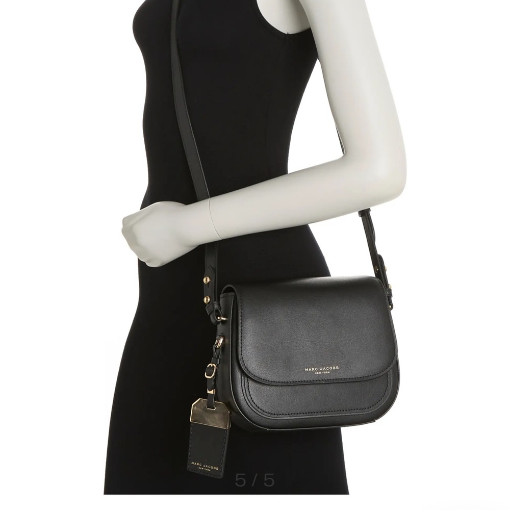 Marc Jacobs Black Leather Crossbody Saddle Bag